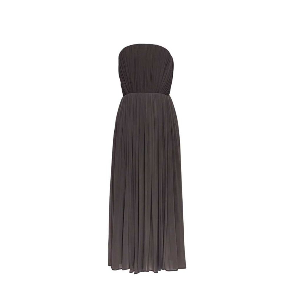 Magda Butrym Women Brown Strapless Pleated Corset Dress